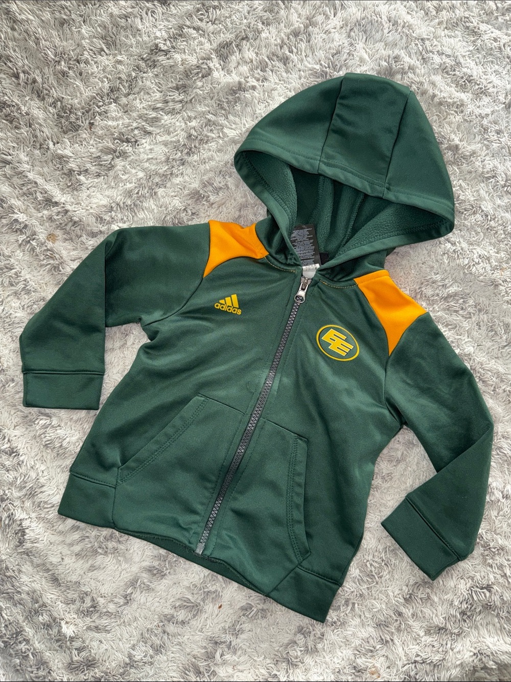 2T Edkimos adidas Green & Gold Hooded Zip-Up Jacket